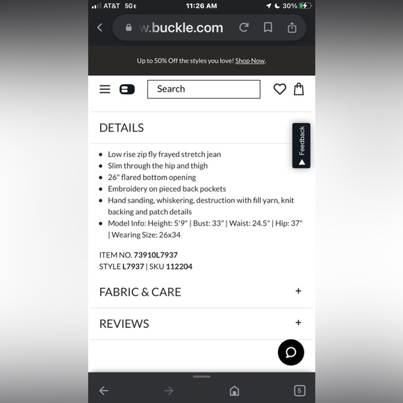 The Buckle Flying monkey Low Rise patchwork super Flare Jeans. Size 28/34. NWT - Picture 10 of 11